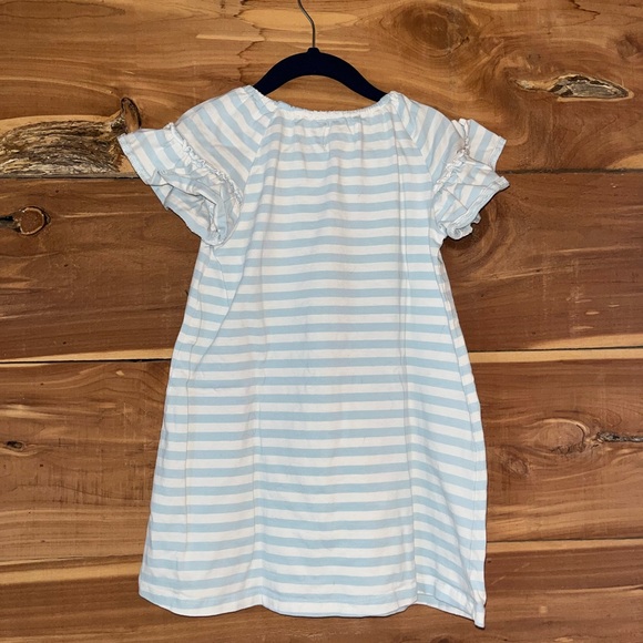 Charming Blue and White Striped Nightgown with Bunny Appliqué - Picture 3 of 4